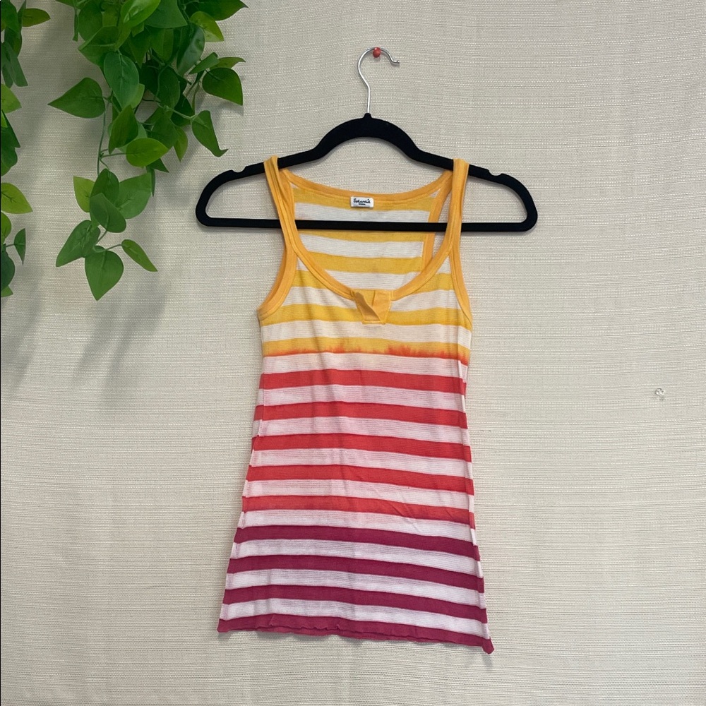Splendid Yellow and Red Striped Tank Top